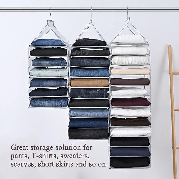 Hanging Closet Organizer – 6 Slots Foldable Storage Solution