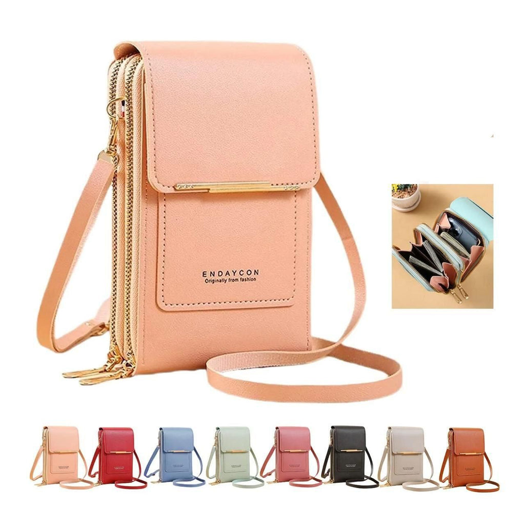 Anti-Theft Double-Layer Leather Sling Bag for Women