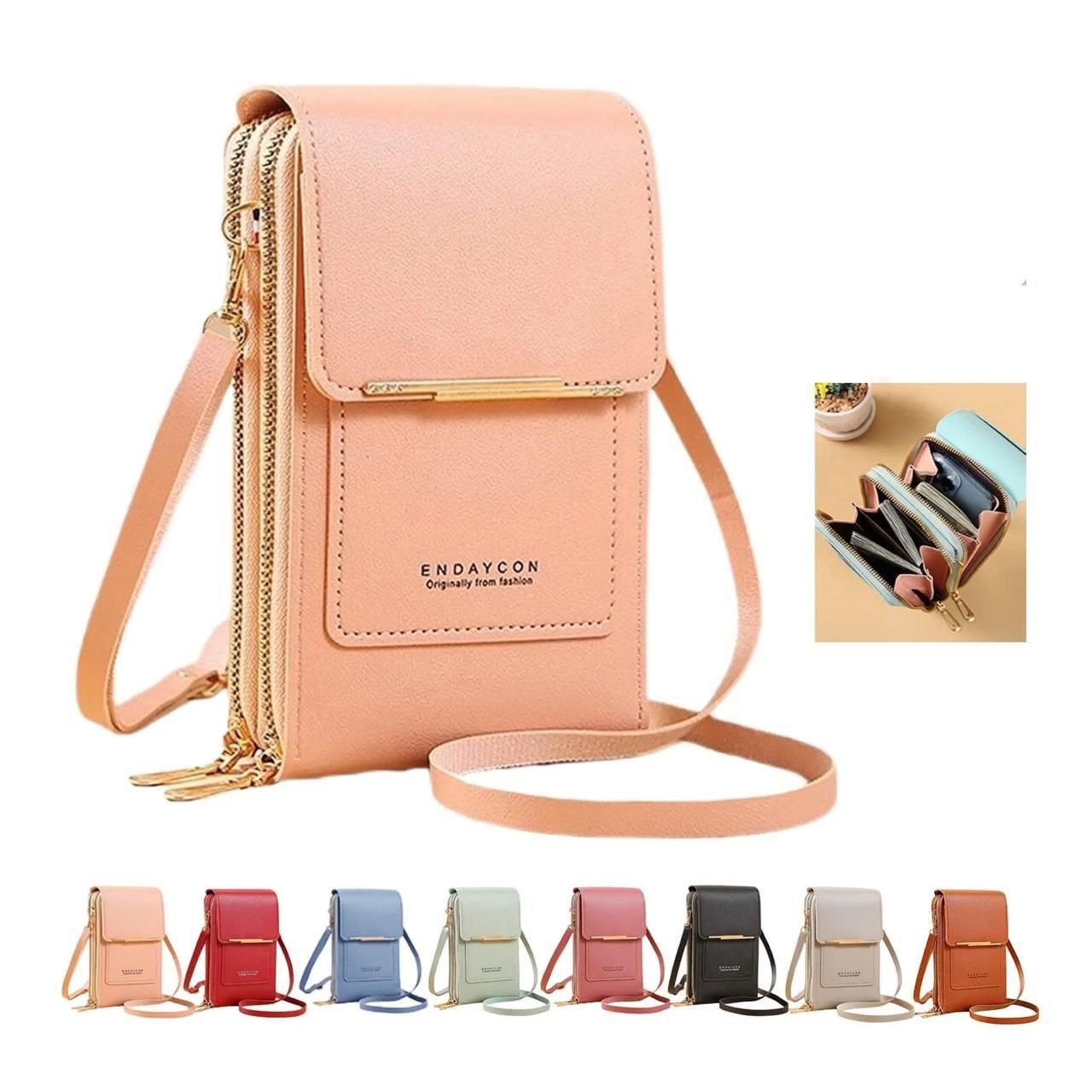 Anti-Theft Double-Layer Leather Sling Bag for Women