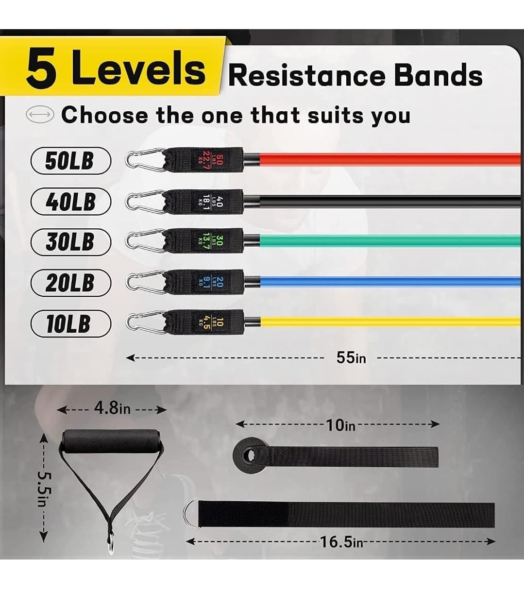 Heavy-Duty Resistance Band Set For Intense Strength Training