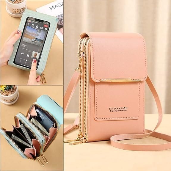 Anti-Theft Double-Layer Leather Sling Bag for Women