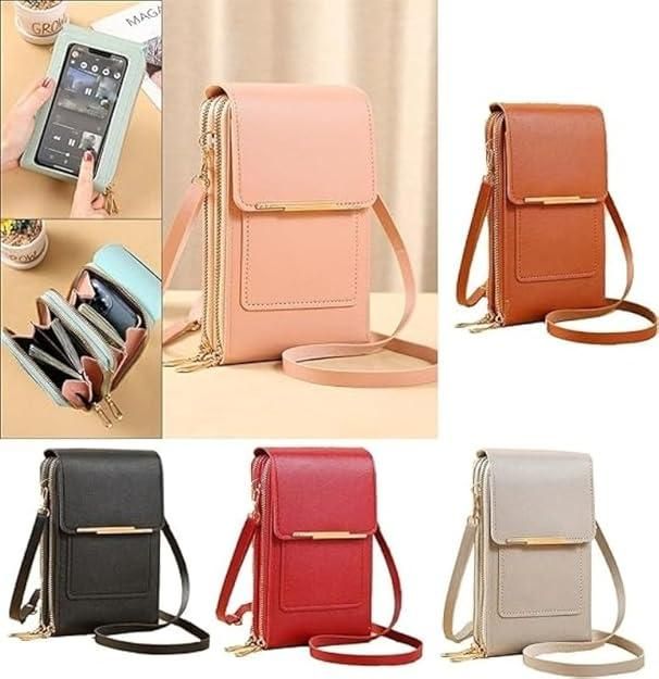 Anti-Theft Double-Layer Leather Sling Bag for Women