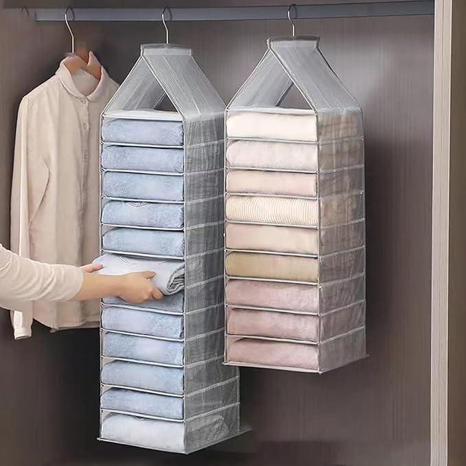 Hanging Closet Organizer – 6 Slots Foldable Storage Solution