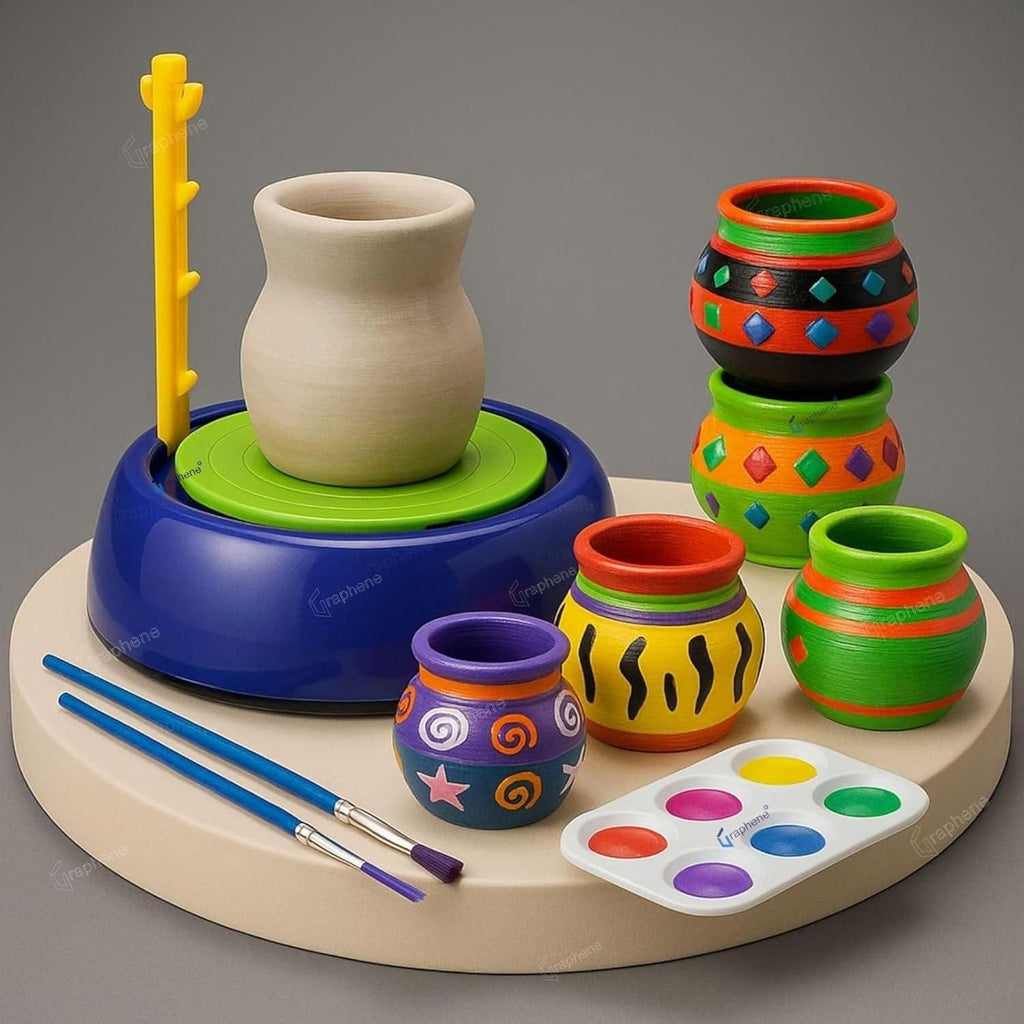 Kids Battery-Operated Pottery Wheel Kit Pottery Making & Painting Set
