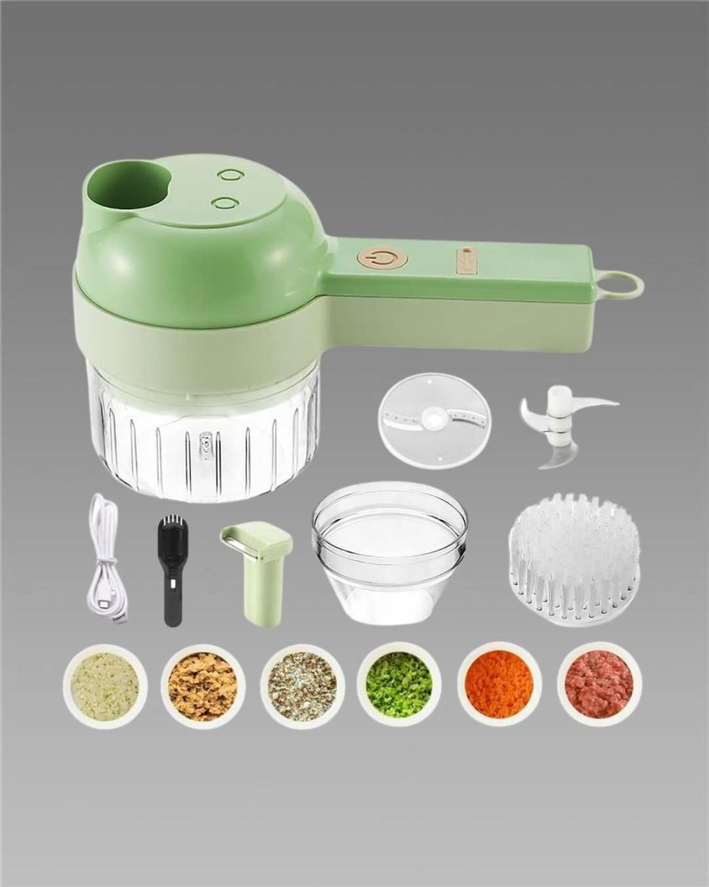 4-in-1 Portable Electric Vegetable Cutter Set